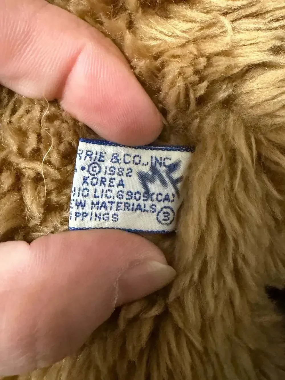 Wallace Berrie Bertram Plush Teddy Bear Brown Stuffed Animal Vintage